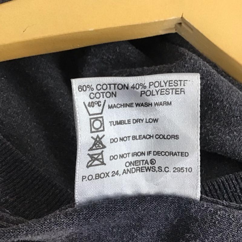 オニータ ONEITA Tシャツ 半袖 半袖カットソー プリントTシャツ クルーネックカットソー XL ロゴ、文字 ダークグレー / ダークグレー / メンズ USED 古着 中古 10156459