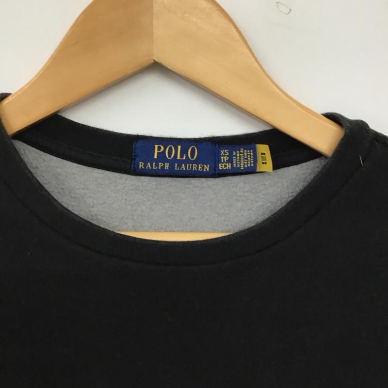 ポロラルフローレン POLO RALPH LAUREN トレーナー 長袖 長袖トレーナー スウェット クルーネック プルオーバー XS ロゴ、文字 黒 / ブラック / black メンズ USED 古着 中古 10156461