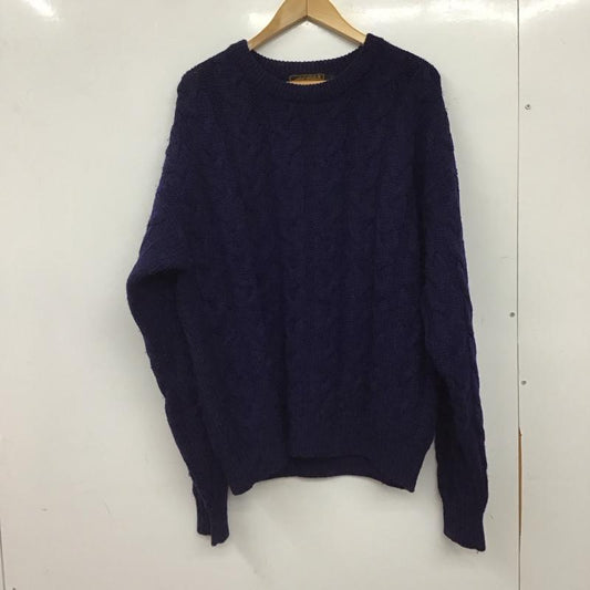 エディーバウアー Eddie Bauer ニット、セーター 長袖 長袖ニットカットソー クルーネック セーター L  紺 / ネイビー / navy メンズ USED 古着 中古 10156462