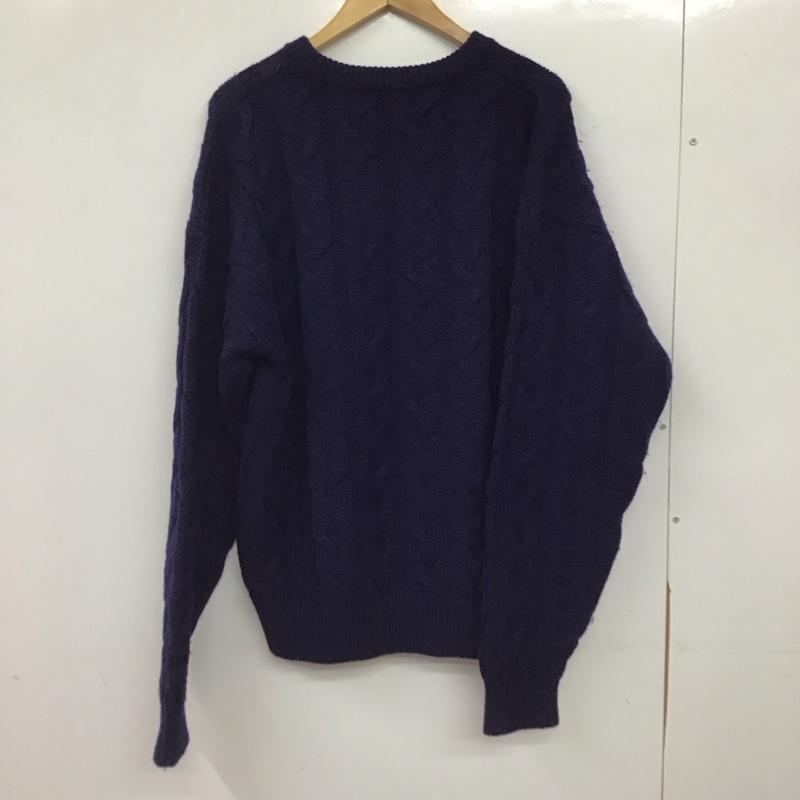 エディーバウアー Eddie Bauer ニット、セーター 長袖 長袖ニットカットソー クルーネック セーター L  紺 / ネイビー / navy メンズ USED 古着 中古 10156462