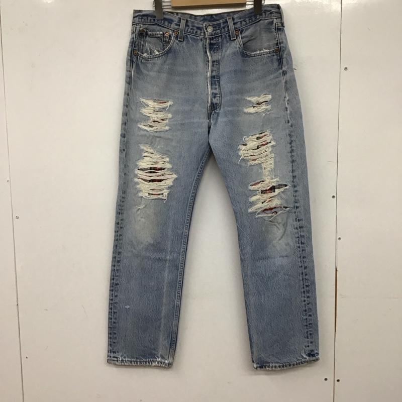 リーバイストラウスアンドコー Levi Strauss & co. パンツ デニム、ジーンズ デニムパンツ スリムパンツ カジュアルパンツ 35インチ ダメージ加工 インディゴ / インディゴ / Indigo メンズ USED 古着 中古 10156464