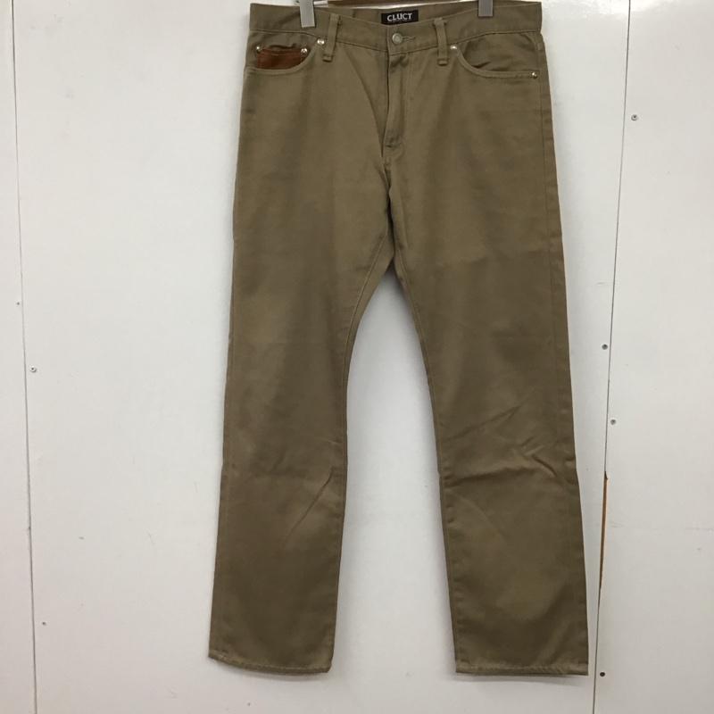 クラクト CLUCT パンツ デニム、ジーンズ カジュアルパンツ スリムパンツ L ロゴ、文字 ベージュ / ベージュ / beige メンズ USED 古着 中古 10156470