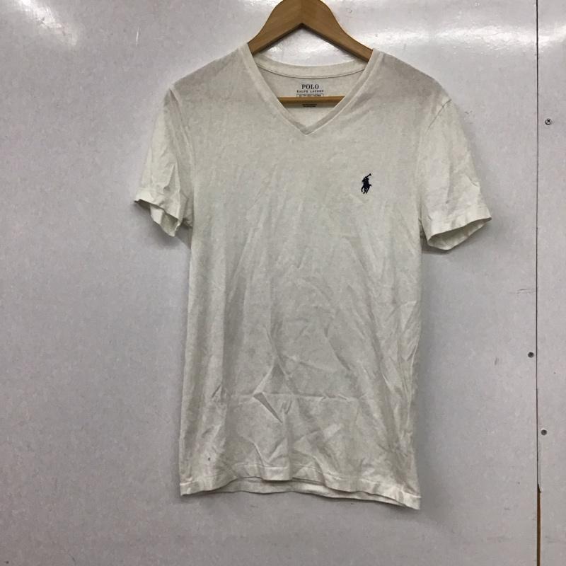 ポロラルフローレン POLO RALPH LAUREN Tシャツ 半袖 半袖カットソー プリントTシャツ Vネックカットソー XS ロゴ、文字 白 / ホワイト / white メンズ USED 古着 中古 10156472