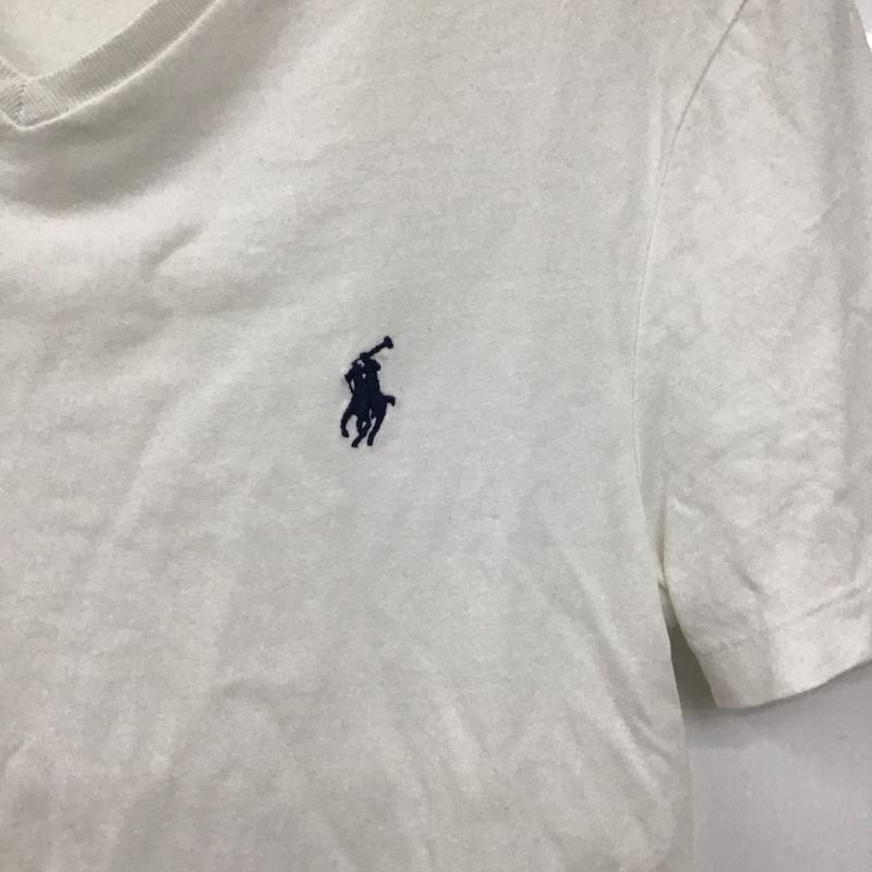 ポロラルフローレン POLO RALPH LAUREN Tシャツ 半袖 半袖カットソー プリントTシャツ Vネックカットソー XS ロゴ、文字 白 / ホワイト / white メンズ USED 古着 中古 10156472