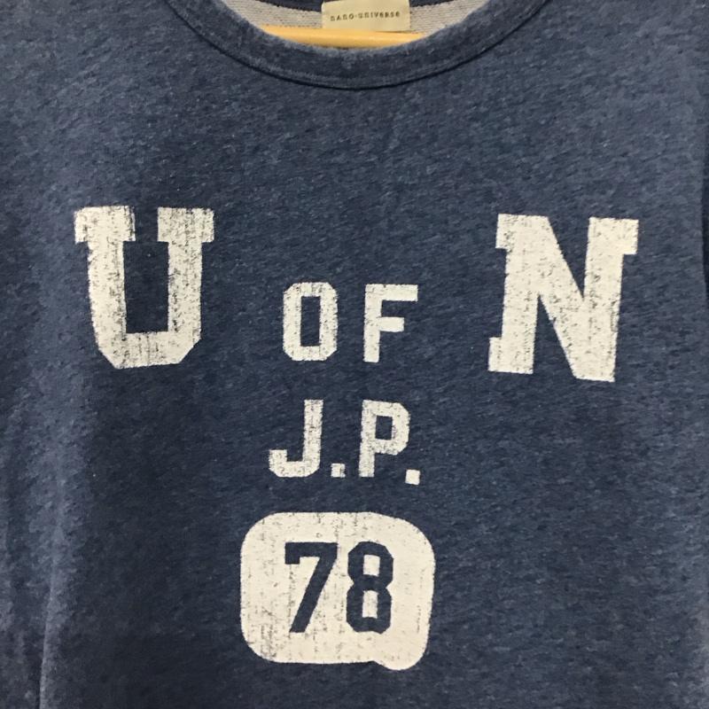 ナノユニバース nano・universe Tシャツ 半袖 半袖カットソー プリントTシャツ クルーネックカットソー S ロゴ、文字 水色 / ライトブルー / メンズ USED 古着 中古 10156475