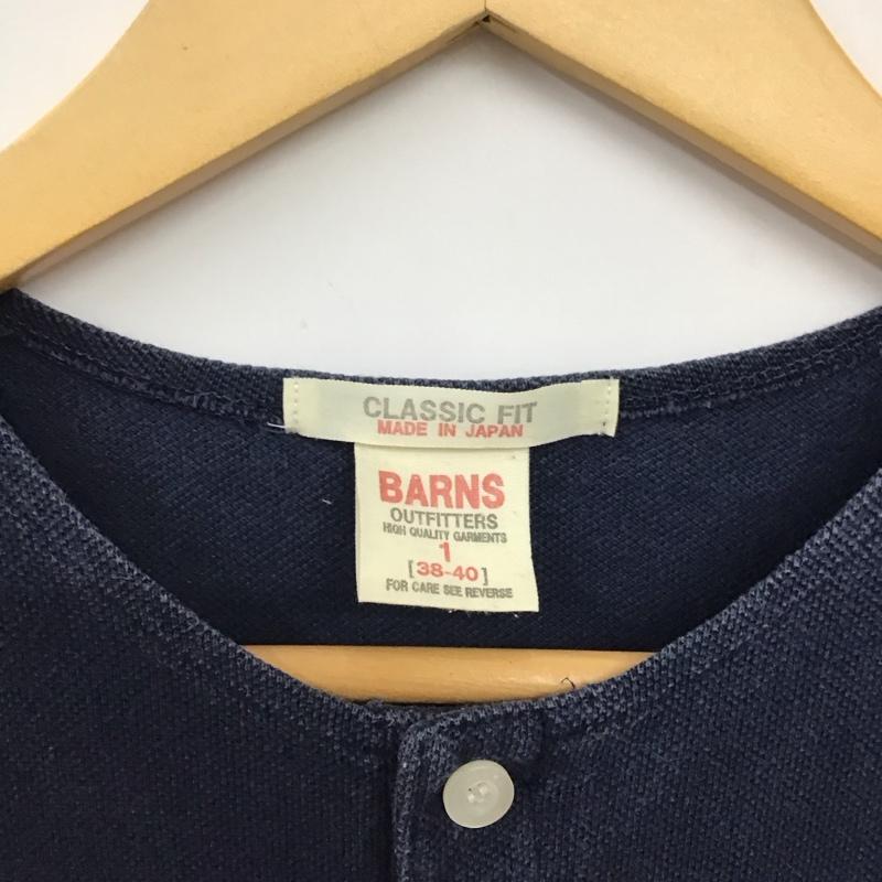 バーンズ BARNS カットソー 半袖 半袖カットソー ヘンリーネックカットソー 1 無地 紺 / ネイビー / navy メンズ USED 古着 中古 10156476