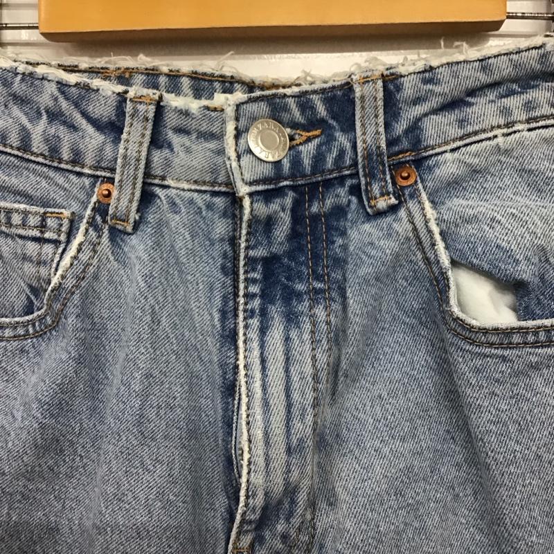 ザラ ZARA パンツ デニム、ジーンズ デニムパンツ スリムパンツ カジュアルパンツ 36インチ ダメージ加工 インディゴ / インディゴ / Indigo レディース USED 古着 中古 10156479