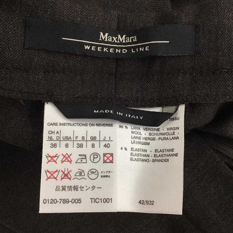 マックスマーラウィークエンドライン MAXMARA WEEKEND LINE パンツ スラックス スラックスパンツ スリムパンツ ストレッチパンツ 40 無地 ダークブラウン / ダークブラウン / レディース USED 古着 中古 10156481