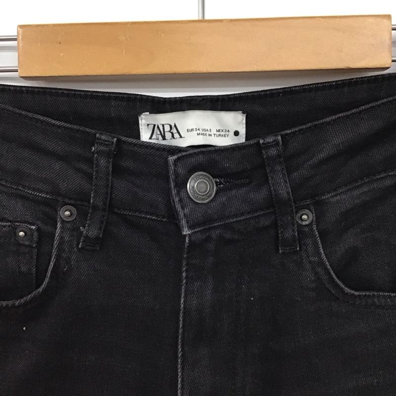 ザラ ZARA パンツ デニム、ジーンズ デニムパンツ スリムパンツ カジュアルパンツ ストレッチパンツ 34インチ 無地 黒 / ブラック / black レディース USED 古着 中古 10156494