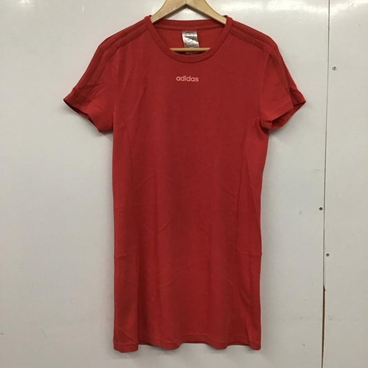 アディダス adidas Tシャツ 半袖 半袖カットソー プリントTシャツ クルーネックカットソー ロゴ、文字 赤 / レッド / red レディース USED 古着 中古 10156496