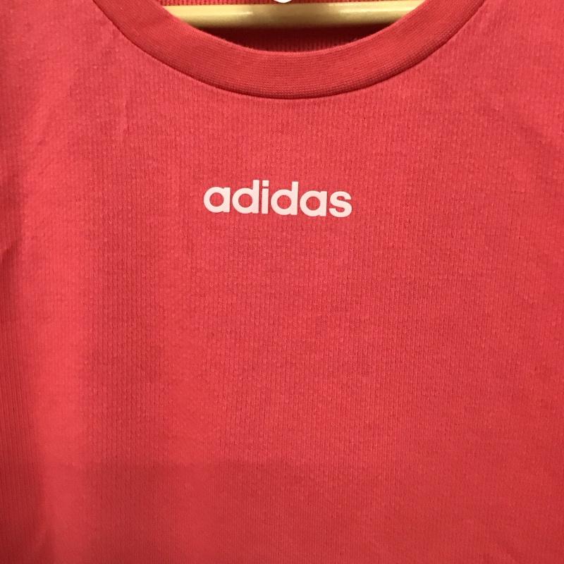 アディダス adidas Tシャツ 半袖 半袖カットソー プリントTシャツ クルーネックカットソー ロゴ、文字 赤 / レッド / red レディース USED 古着 中古 10156496
