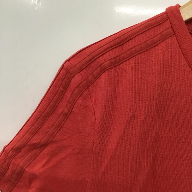 アディダス adidas Tシャツ 半袖 半袖カットソー プリントTシャツ クルーネックカットソー ロゴ、文字 赤 / レッド / red レディース USED 古着 中古 10156496
