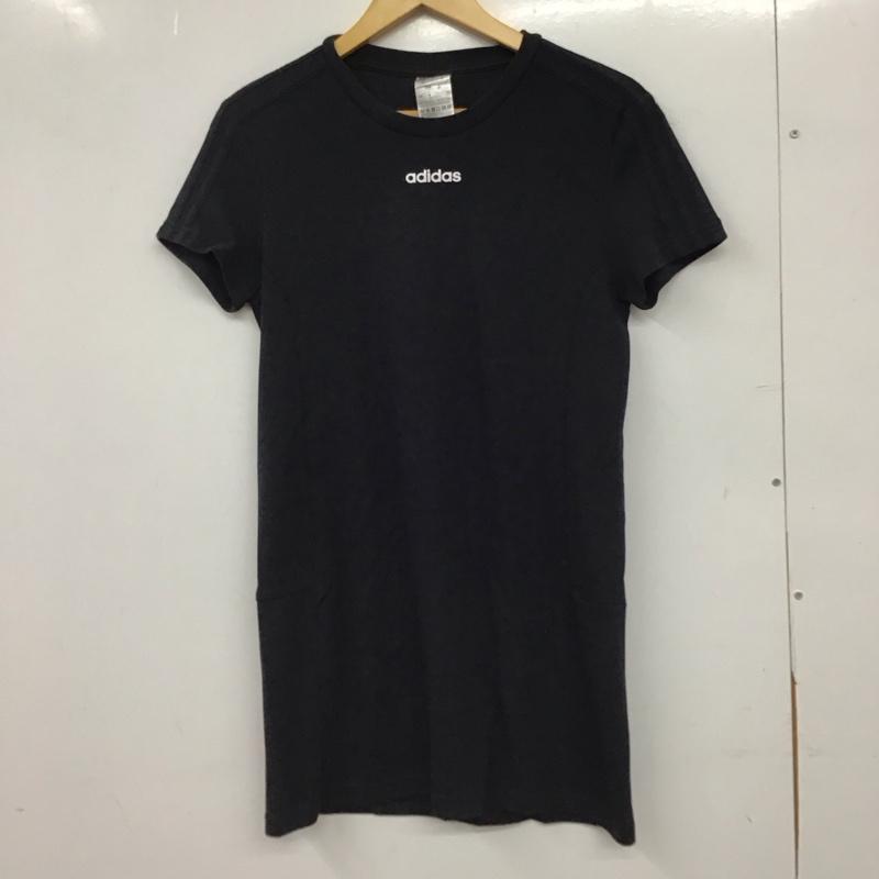 アディダス adidas ワンピース ひざ丈スカート fm6171 半袖ワンピース ロゴ、文字 黒 / ブラック / black レディース USED 古着 中古 10156500