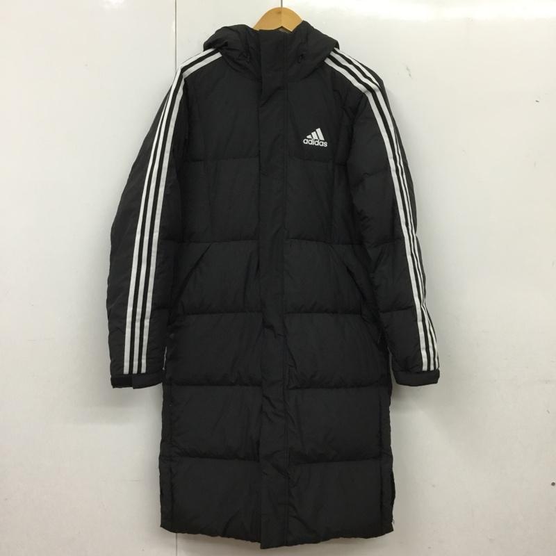 アディダス adidas ジャケット、上着 ジャンパー、ブルゾン hn2099 ロングダウンコート L ロゴ、文字 黒 / ブラック / black メンズ USED 古着 中古 10156506