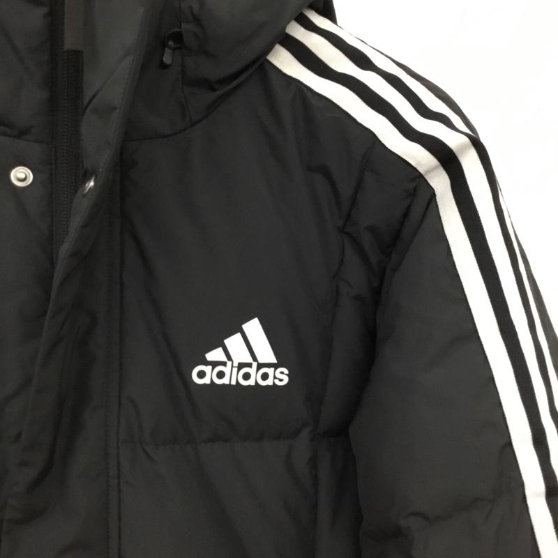 アディダス adidas ジャケット、上着 ジャンパー、ブルゾン hn2099 ロングダウンコート L ロゴ、文字 黒 / ブラック / black メンズ USED 古着 中古 10156506