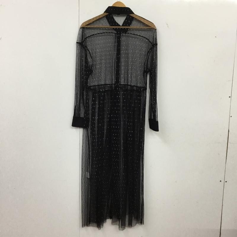 ジルスチュアート JILLSTUART ワンピース ロングスカート 長袖ロングワンピース シャツワンピース フロントボタン 4 総柄 黒 / ブラック / black レディース USED 古着 中古 10156507