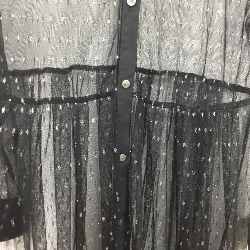 ジルスチュアート JILLSTUART ワンピース ロングスカート 長袖ロングワンピース シャツワンピース フロントボタン 4 総柄 黒 / ブラック / black レディース USED 古着 中古 10156507