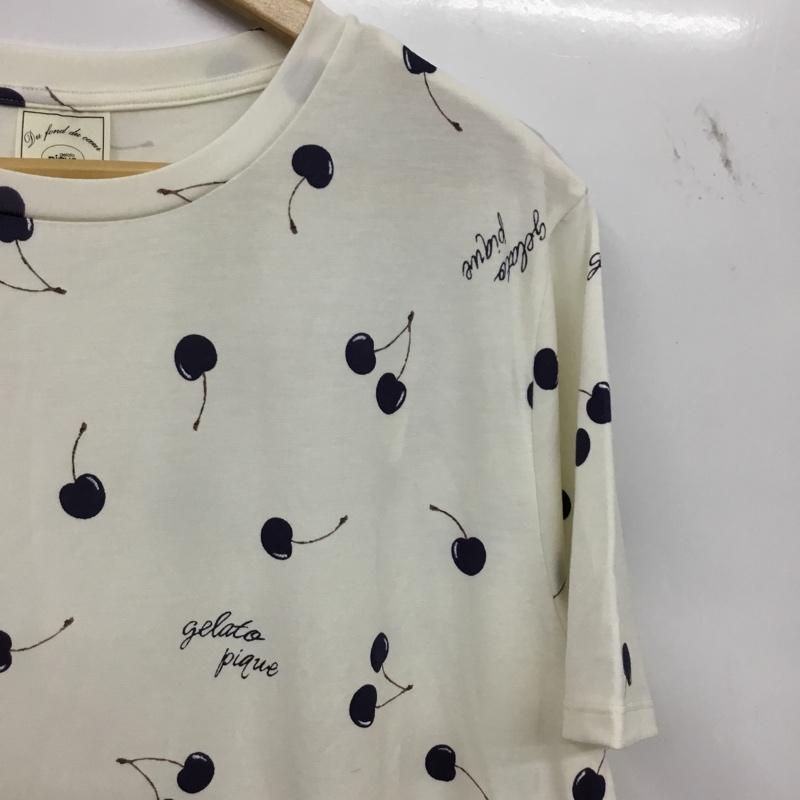 ジェラートピケ gelato pique ワンピース ひざ丈スカート 半袖ワンピース ルームウェア FREE プリント 紺 / ネイビー / navy レディース USED 古着 中古 10156508