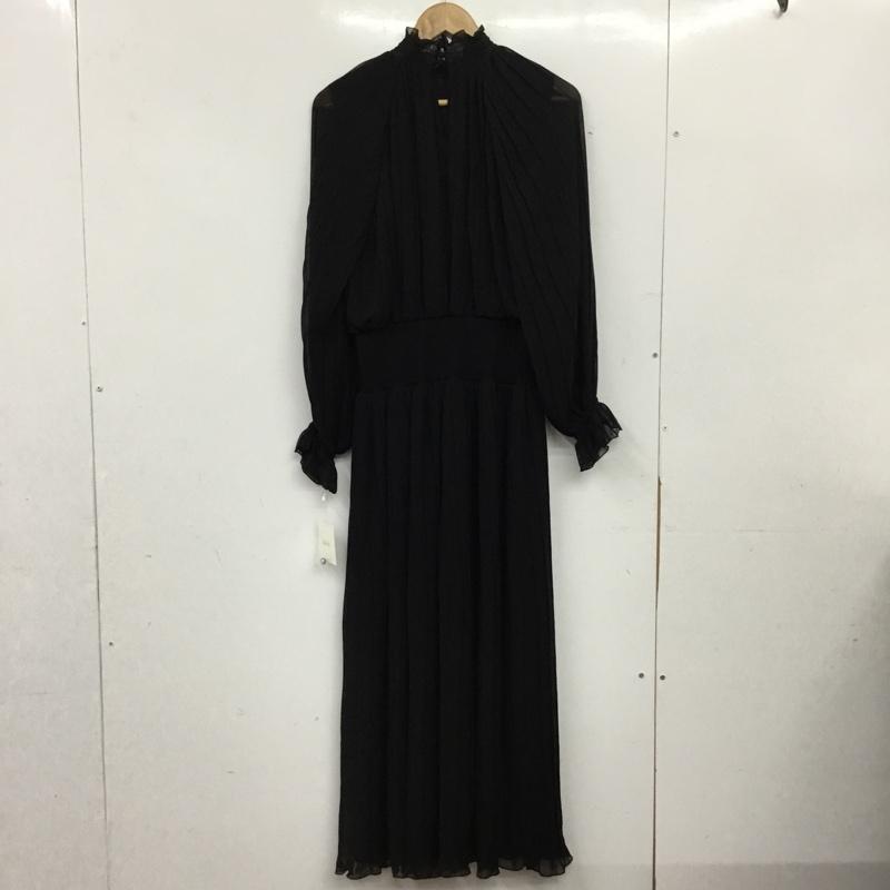 リルフェテ Rire Fete ワンピース ひざ丈スカート 長袖ロングワンピース フレアスカート 38 無地 黒 / ブラック / black レディース USED 古着 中古 10156510