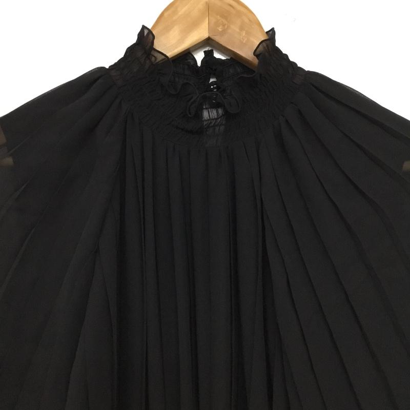 リルフェテ Rire Fete ワンピース ひざ丈スカート 長袖ロングワンピース フレアスカート 38 無地 黒 / ブラック / black レディース USED 古着 中古 10156510