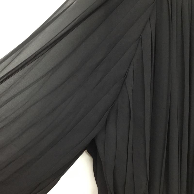 リルフェテ Rire Fete ワンピース ひざ丈スカート 長袖ロングワンピース フレアスカート 38 無地 黒 / ブラック / black レディース USED 古着 中古 10156510