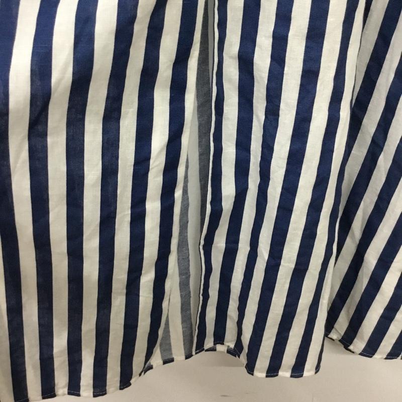 ザラ ZARA ワンピース ロングスカート 半袖ロングワンピース シャツワンピース S ストライプ 白 / ホワイト / white X 青 / ブルー / blue レディース USED 古着 中古 10156514