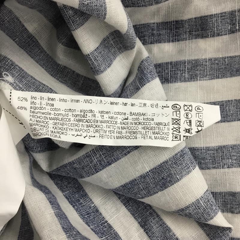 ザラ ZARA ワンピース ロングスカート 半袖ロングワンピース シャツワンピース S ストライプ 白 / ホワイト / white X 青 / ブルー / blue レディース USED 古着 中古 10156514