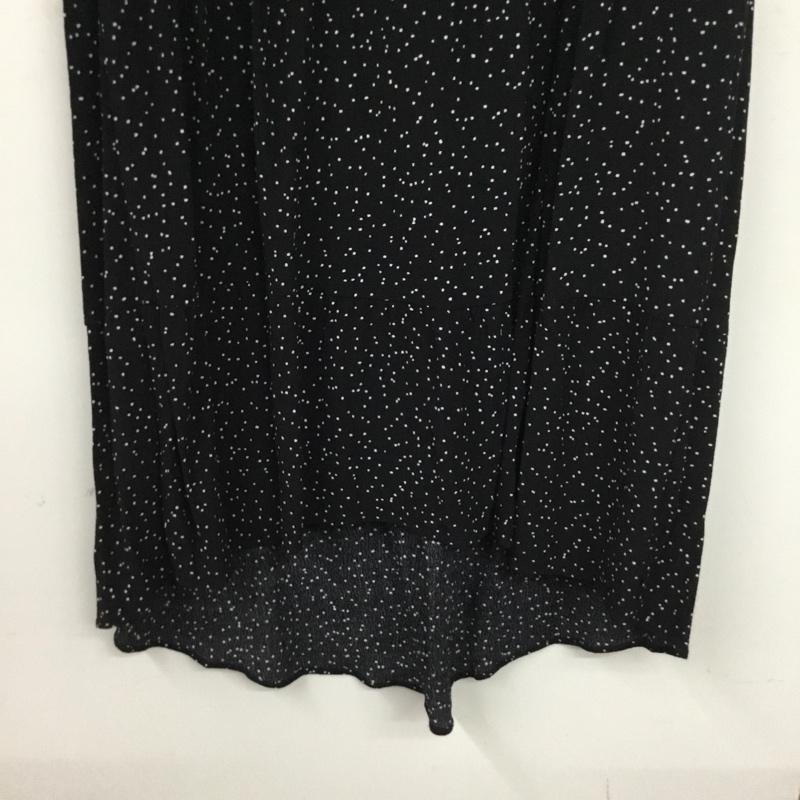 ザラ ZARA ワンピース ロングスカート 長袖ロングワンピース Vネック M ドット 黒 / ブラック / black レディース USED 古着 中古 10156519