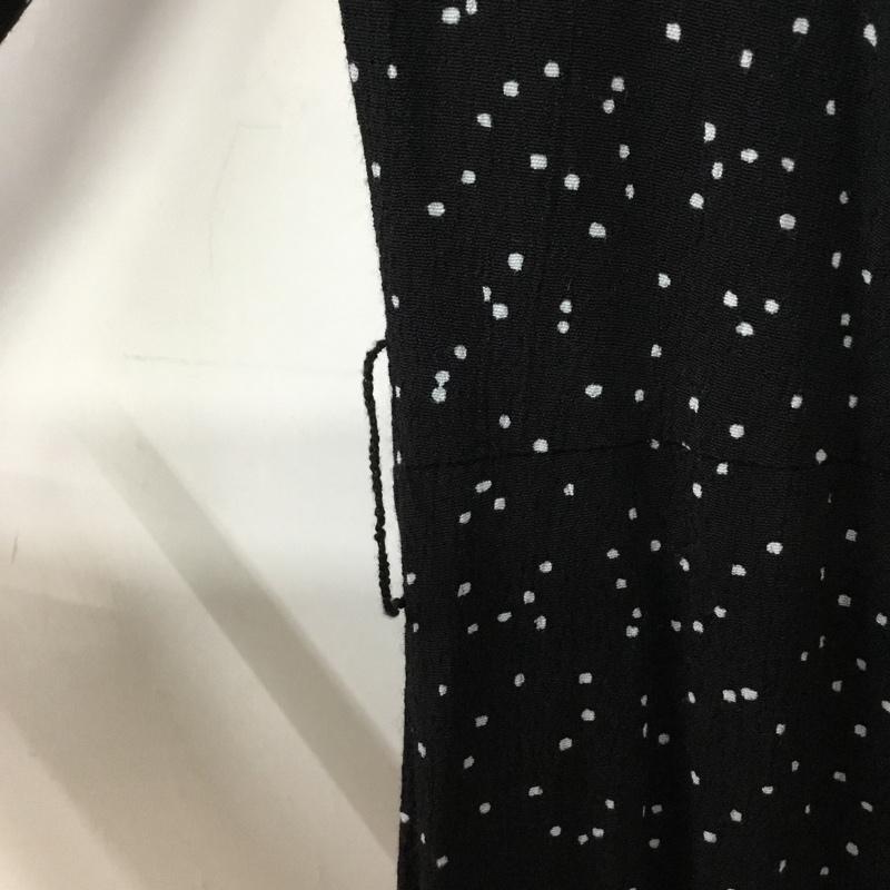 ザラ ZARA ワンピース ロングスカート 長袖ロングワンピース Vネック M ドット 黒 / ブラック / black レディース USED 古着 中古 10156519