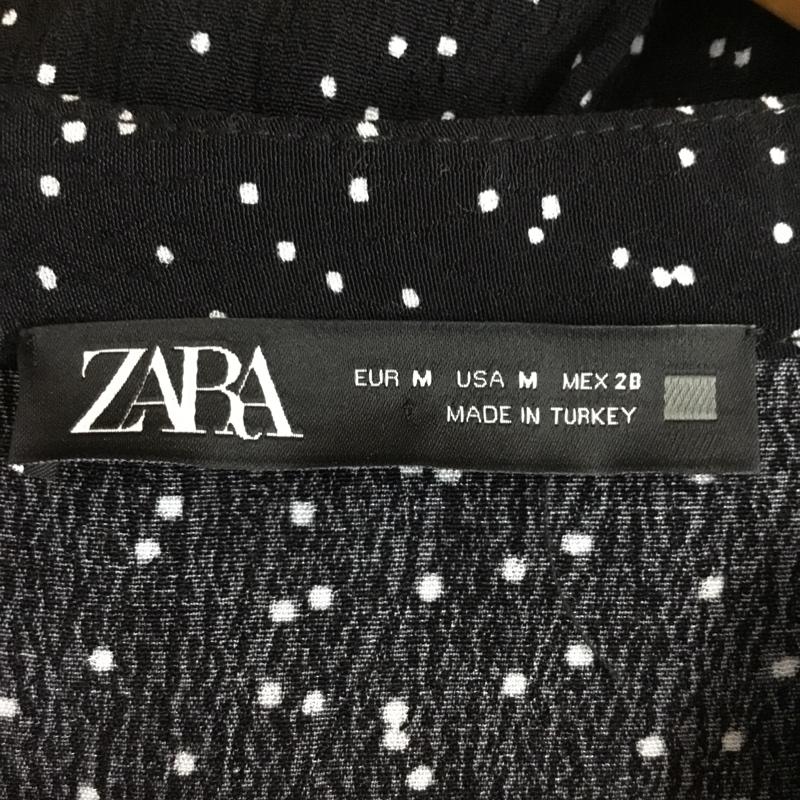 ザラ ZARA ワンピース ロングスカート 長袖ロングワンピース Vネック M ドット 黒 / ブラック / black レディース USED 古着 中古 10156519