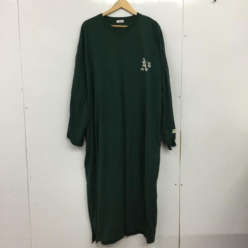 ローリーズファーム LOWRYS FARM ワンピース ロングスカート 長袖ロングワンピース フレアスカート FREE ロゴ、文字 緑 / グリーン / green レディース USED 古着 中古 10156520