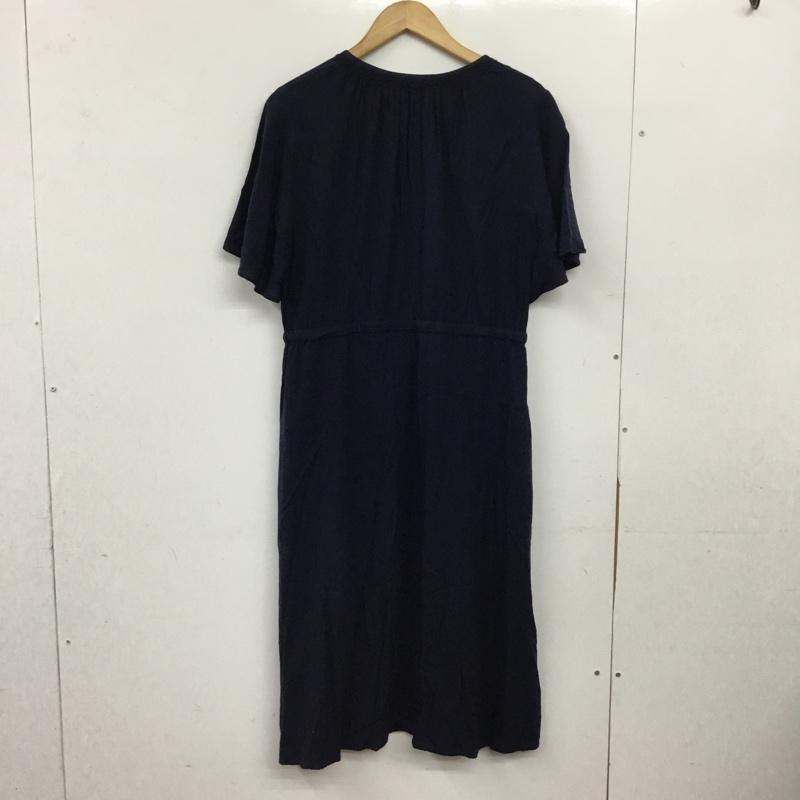 ニコアンド niko and... ワンピース ロングスカート 半袖シャツワンピース ロングワンピース 3 刺繍 紺 / ネイビー / navy レディース USED 古着 中古 10156523