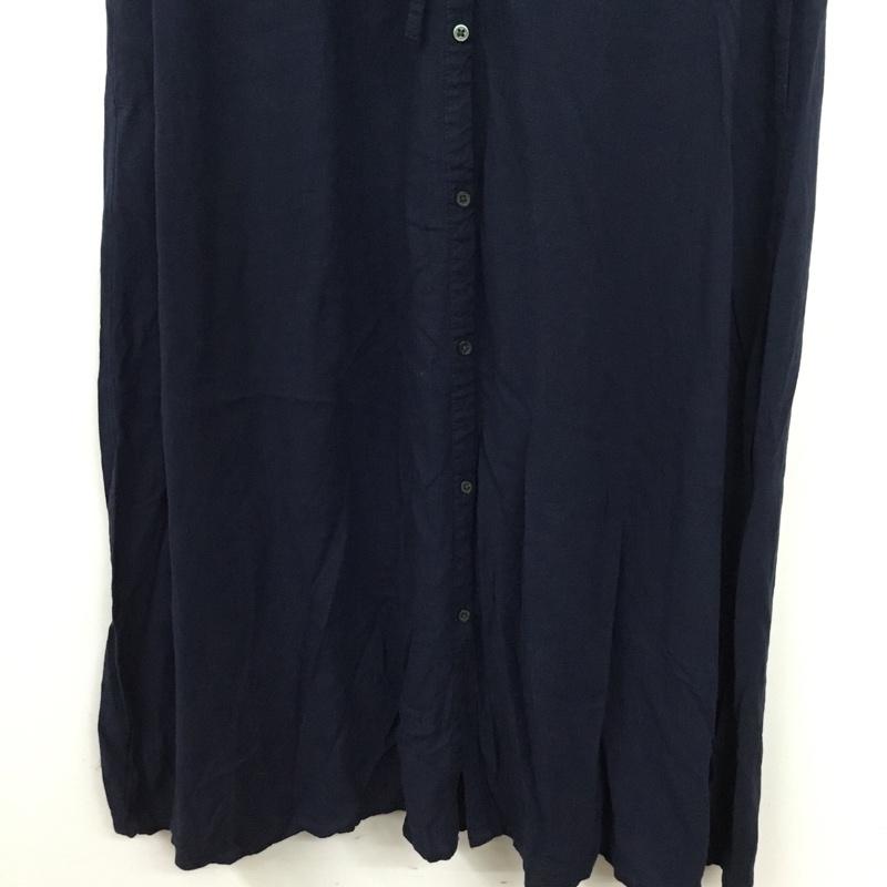 ニコアンド niko and... ワンピース ロングスカート 半袖シャツワンピース ロングワンピース 3 刺繍 紺 / ネイビー / navy レディース USED 古着 中古 10156523