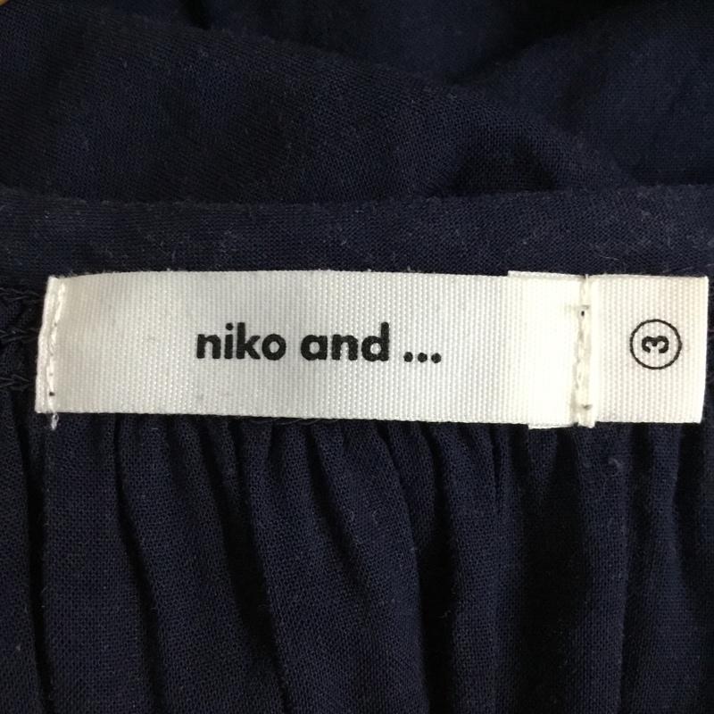 ニコアンド niko and... ワンピース ロングスカート 半袖シャツワンピース ロングワンピース 3 刺繍 紺 / ネイビー / navy レディース USED 古着 中古 10156523