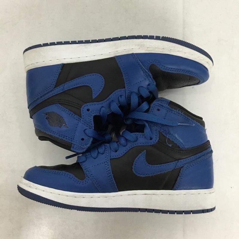 ナイキ NIKE スニーカー スニーカー 575441-404 AIR JORDAN 1 RETRO HIGH OG GS 23cm 箱有 23.0cm ロゴ、文字 黒 / ブラック / black X 青 / ブルー / blue X 白 / ホワイト / white レディース USED 古着 中古 10156528