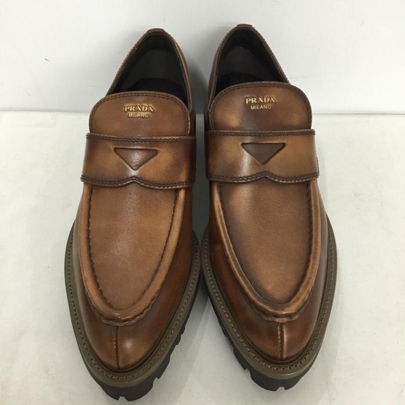 プラダ PRADA ローファー ローファー トライアングルロゴ 厚底ローファー 38 箱有 ロゴ、文字 茶 / ブラウン / brown レディース USED 古着 中古 10156529