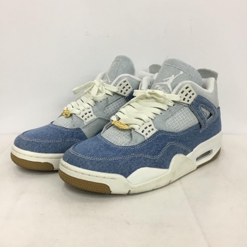 ナイキ NIKE スニーカー スニーカー IB6716-100 WMNS AIR JORDAN 4 RETRO デニム 28cn 28.0cm ロゴ、文字 青 / ブルー / blue X 水色 / ライトブルー / メンズ USED 古着 中古 10156535