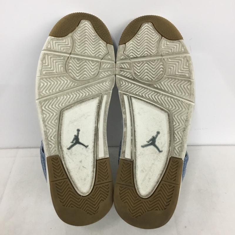 ナイキ NIKE スニーカー スニーカー IB6716-100 WMNS AIR JORDAN 4 RETRO デニム 28cn 28.0cm ロゴ、文字 青 / ブルー / blue X 水色 / ライトブルー / メンズ USED 古着 中古 10156535