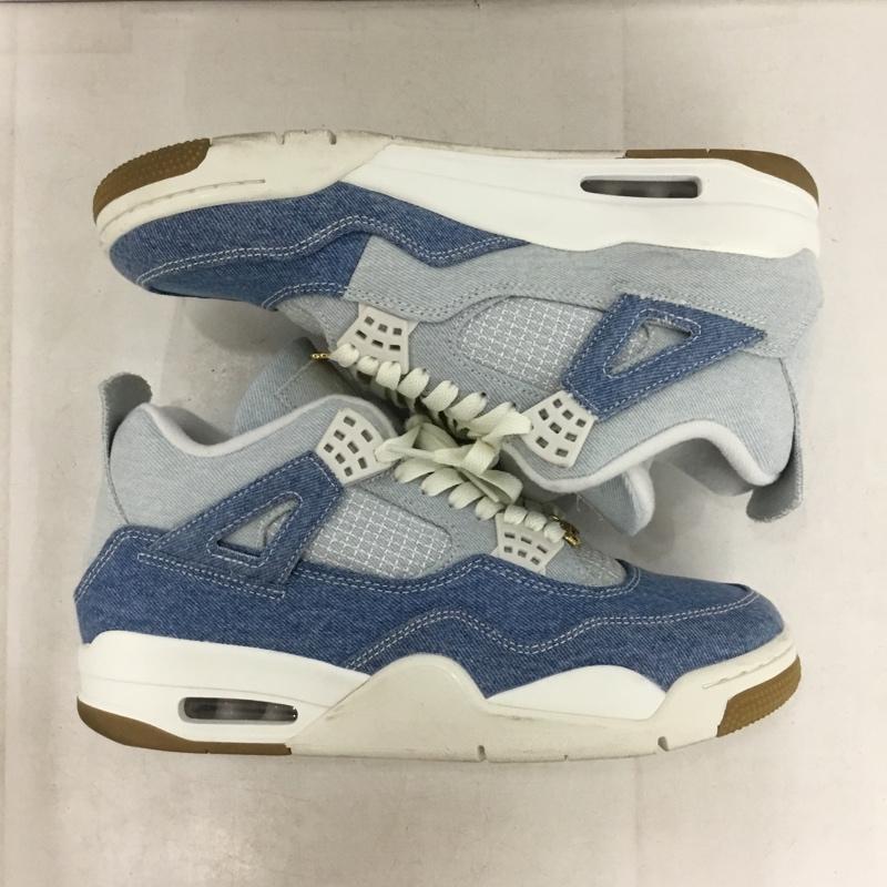 ナイキ NIKE スニーカー スニーカー IB6716-100 WMNS AIR JORDAN 4 RETRO デニム 28cn 28.0cm ロゴ、文字 青 / ブルー / blue X 水色 / ライトブルー / メンズ USED 古着 中古 10156535
