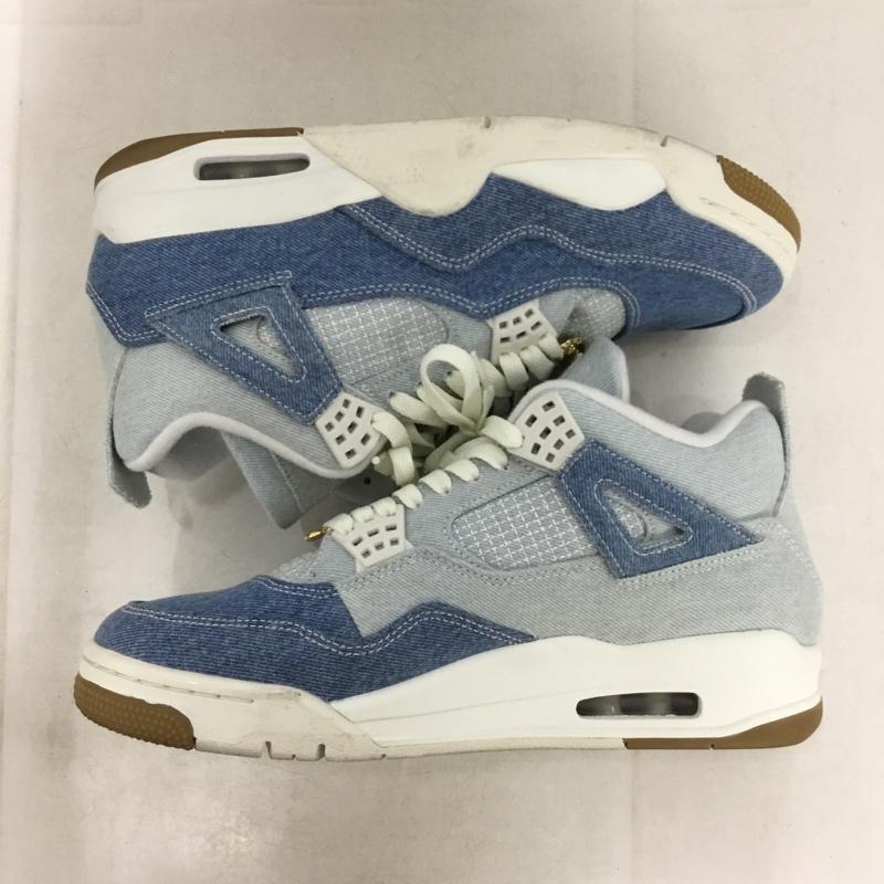 ナイキ NIKE スニーカー スニーカー IB6716-100 WMNS AIR JORDAN 4 RETRO デニム 28cn 28.0cm ロゴ、文字 青 / ブルー / blue X 水色 / ライトブルー / メンズ USED 古着 中古 10156535