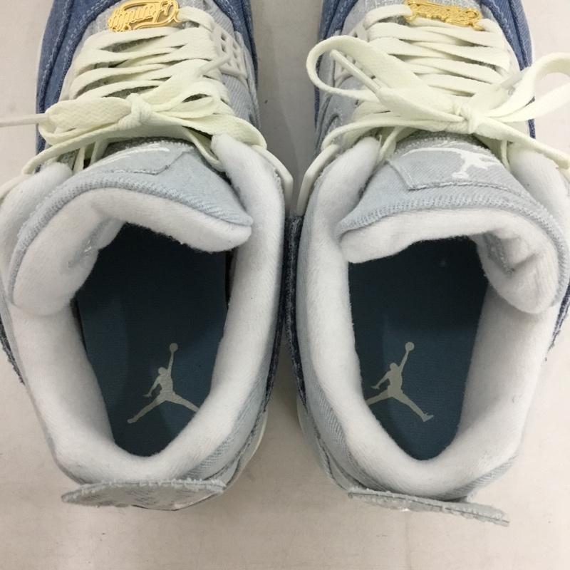 ナイキ NIKE スニーカー スニーカー IB6716-100 WMNS AIR JORDAN 4 RETRO デニム 28cn 28.0cm ロゴ、文字 青 / ブルー / blue X 水色 / ライトブルー / メンズ USED 古着 中古 10156535