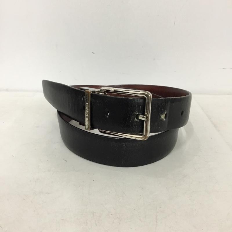 ロエベ LOEWE ベルト・バックル ベルト スクエアバックル 無地 黒 / ブラック / black メンズ USED 古着 中古 10156543