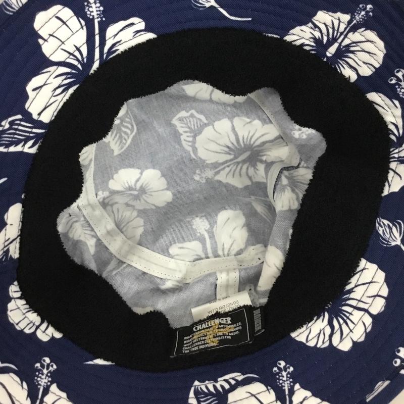 チャレンジャー CHALLENGER 帽子 ハット バケットハット バケハ ハイビスカス 総柄 紺 / ネイビー / navy メンズ USED 古着 中古 10156549