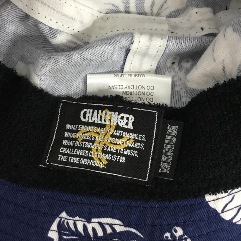 チャレンジャー CHALLENGER 帽子 ハット バケットハット バケハ ハイビスカス 総柄 紺 / ネイビー / navy メンズ USED 古着 中古 10156549