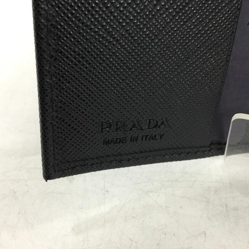 プラダ PRADA 財布 二つ折り 2MO008 トライアングルロゴ 箱有 ロゴ、文字 黒 / ブラック / black メンズ USED 古着 中古 10156550