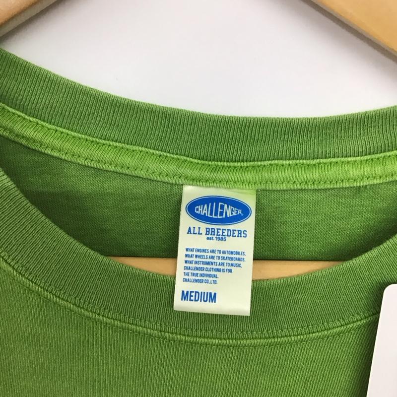 チャレンジャー CHALLENGER カットソー 長袖 長袖カットソー プリントカットソー クルーネック M プリント 緑 / グリーン / green メンズ USED 古着 中古 10156559