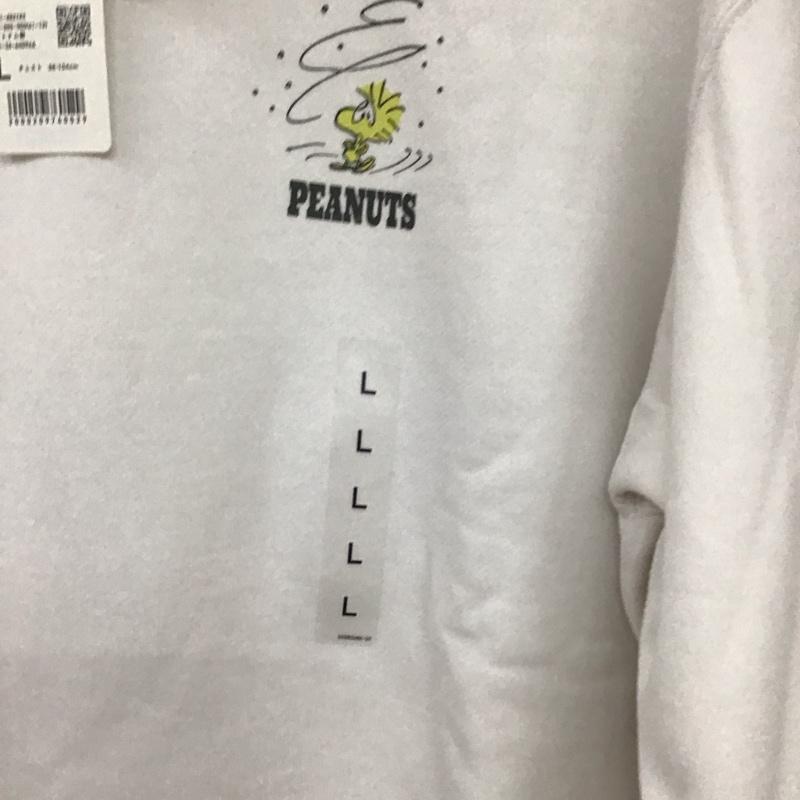 ユニクロ UNIQLO トレーナー 長袖 341-482743 長袖トレーナー スウェット L プリント オフホワイト / オフホワイト / メンズ USED 古着 中古 10156562