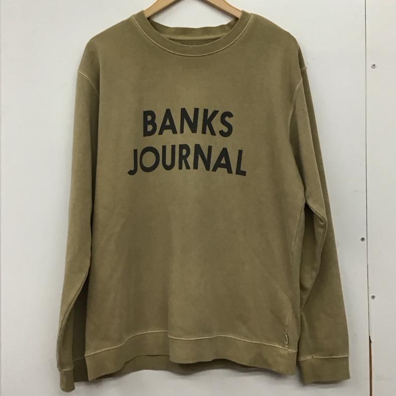 バンクスジャーナル BANKS JOURNAL トレーナー 長袖 長袖トレーナー スウェット クルーネック プルオーバー L ロゴ、文字 ベージュ / ベージュ / beige メンズ USED 古着 中古 10156563