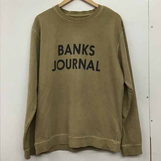 バンクスジャーナル BANKS JOURNAL トレーナー 長袖 長袖トレーナー スウェット クルーネック プルオーバー L ロゴ、文字 ベージュ / ベージュ / beige メンズ USED 古着 中古 10156563