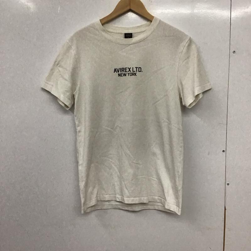 アヴィレックス AVIREX Tシャツ 半袖 半袖カットソー プリントTシャツ クルーネックカットソー M ロゴ、文字 白 / ホワイト / white メンズ USED 古着 中古 10156566